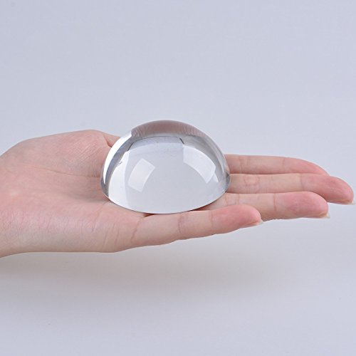 LONGWIN 2.4 Inch Crystal Dome Magnifier - High Clarity Reading Glass for Documents & Maps