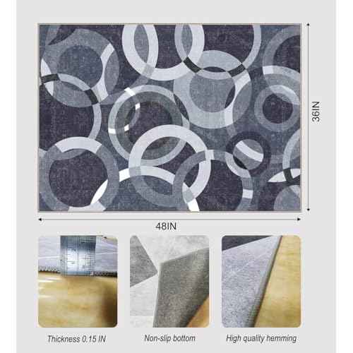 Chair Mat for Hardwood Floor,48"*36" Under Desk Mat for Rolling Computer Chair &Low Pile Carpet Floor,Anti-Slip Floor Protector for Home Office Blue Circle