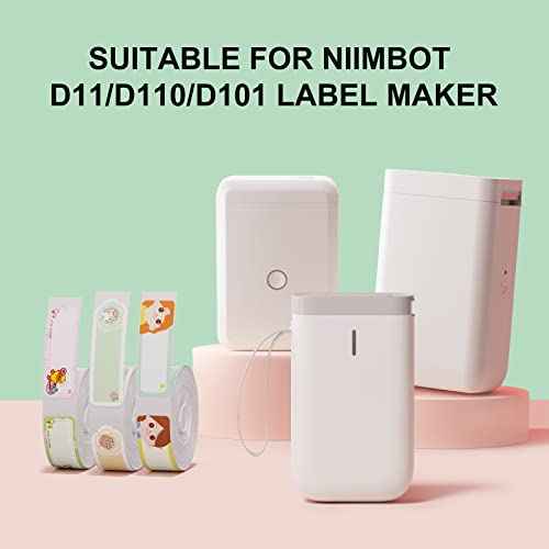 Label Maker Tapes for NIIMBOT D11/D110/D101 Printer, 6 Rolls 0.59''x1.18'' Adapted D11 Label Print Paper, D110 Thermal Sticker Paper Waterproof Self Adhesive Labeling Tape (White, 15 * 30mm)