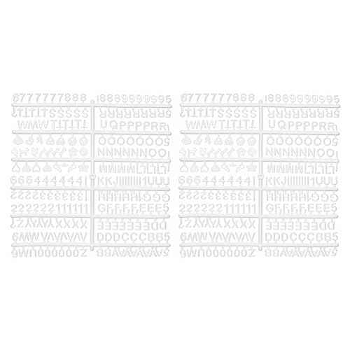 1/2 Inch Letters for Felt Letter Boards, 494 Pcs Including Small Characters, Numbers, Symbols for Changeable Plastic Message Boards (White)