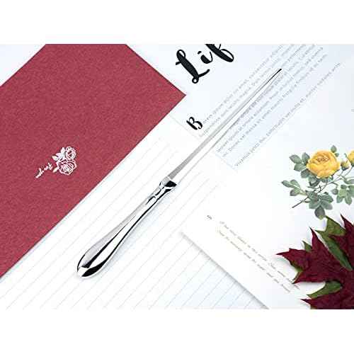 Silvery Letter Opener, Envelope Opener Knife Metal Letter Opening Knife, Paul Revere Paper Cutting Knife, 9 inches (1 Pack)