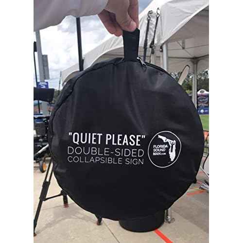 Large "Quiet Please Filming in Progress" Double-Sided Collapsible Reflective Sign - For Studio, Office, On-Location & Business Use - Ideal for Recording, Filming & Camera Crews - Large Size 24¡± x 36¡±