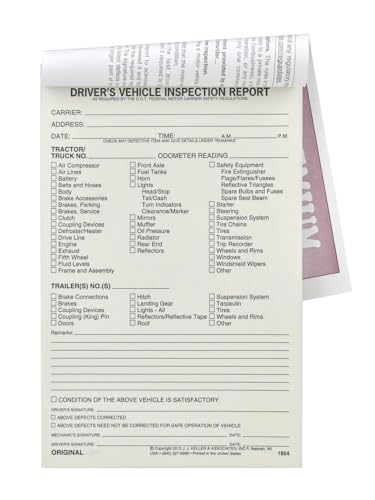 J. J. Keller Detailed DVIR Book Set - 25 Pack, 31 DVIR Forms Each