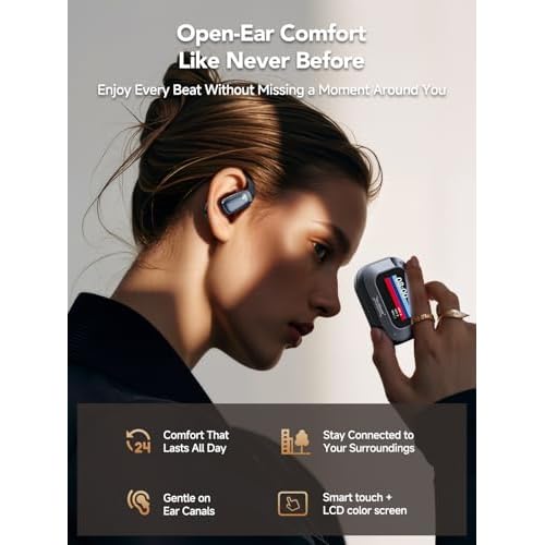 AI Translation Earbuds Real Time, Language Translator Earbuds with LCD Touch Screen, Translation Headphones 3-in-1 Device Supports 135 Languages for Travel & Business, Compatible with iOS & Android
