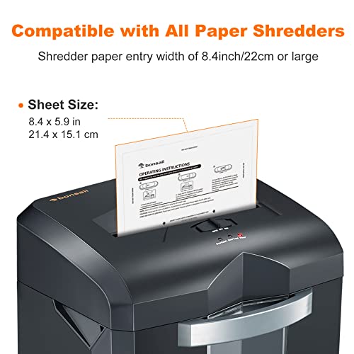 Bonsaii 24 Pack Paper Shredder Lubricant Sheets 8.4 x 5.9 Inch - Easy to Use