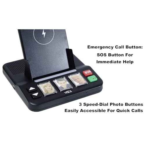 VOCA Cell Phone Station Pro with 3 Photo Speed?Dial Buttons | Emergency Calling, Hands?Free Speaker, Simple Setup & Easy to Use