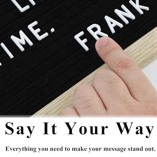 C CRYSTAL LEMON Black Felt Letter Board 10x10in ? Includes 336 Letters, Symbols & Emojis ? Changeable Word for Home, Office, Baby Showers & Events