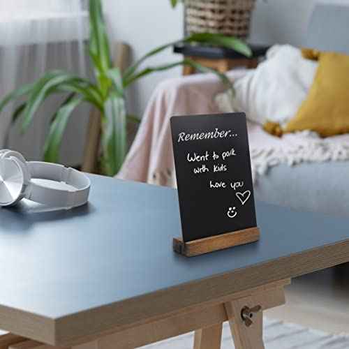 3 Pack 5x7 in Chalkboard Sign Small Blackboard Decorative with Wood Base