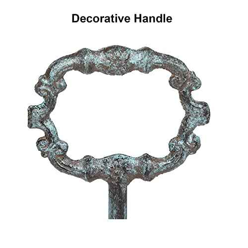Cast Iron Door Stopper with Handle, 4.88 Lbs Heavy Duty Metal Dog Door Stop, Distressed Blue¡¦