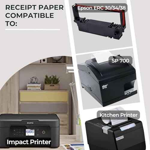 BAM POS 3" x 150' 1ply Bond Receipt Paper Rolls for Kitchen Impact Printers TMU200 SRP275 Star SP700 Suitable For Printing Kitchen Tickets and Order Receipts (24 Rolls Per Case)