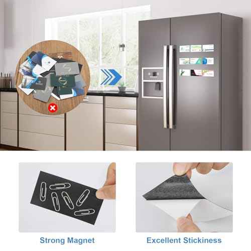 MaxGear 50 Pack Business Card Magnets Peel and Stick, 2x3.5¡± Personalized Magnetic Sheets, Custom Adhesive Magnet for DIY Craft, Flexible Self Sticky Magnetic Name Cards for Office School,Fridge,Photo