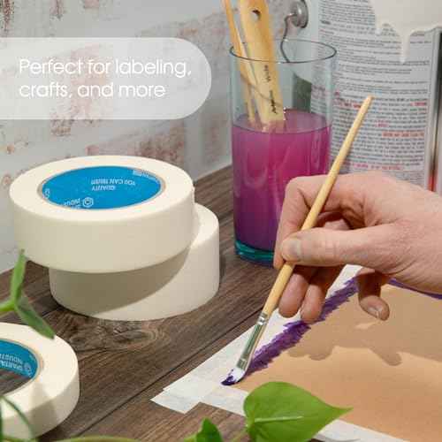 Spartan Industrial - 2" X 60 yd Wide Masking Tape for Painting, Drafting, Labeling, and More - 12 Home and Office Tape Rolls, 5.5 Mil