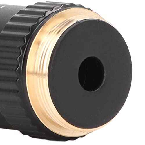 Biological Microscope Lens, 195 Achromatic Black Objective Lens 100X High Power Objective Interface 20.2mm Thread Shape Standard RMS Size, for Use on Microscopes Replacement