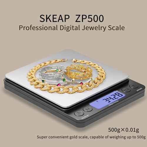 SKEAP Digital Jewelry Scale ? 500g x 0.01g Precision Gold Scale for Jewelers & Collectors, Digital Pocket Scale with Backlit LCD, Tare Function? Ideal for Gemstones, Bullion & Coins.