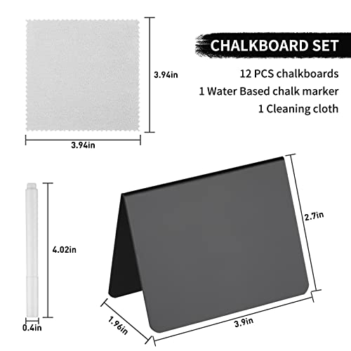 Doloburn Chalkboard V 12 Mini 4x3 Inch Signs for Food Party Wedding Buffet