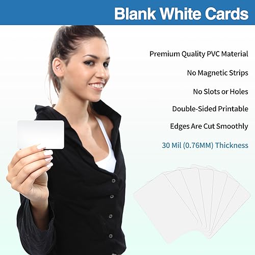25 Pack Premium CR80 30Mil PVC Cards for ID Badge Printers - Klmnduo