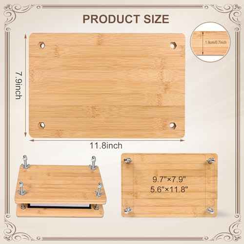 Wooden and Bamboo Book Press - portable bookbinding supplies,book binding kit for beginners(11.8¡¿7.9inch)
