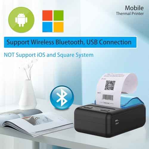 Bluetooth Receipt Printer, 58mm Mini Wireless POS Thermal Printer for Restaurant sales retail,portable pocket bill ticket receipt printer,only compatible with android/Windows£¬NOT FOR TABLET