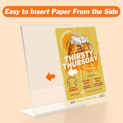 3 Pack Acrylic Sign Holders 8.5x11 Inches, L-Shape Flyer Display Stands — Dooiclear