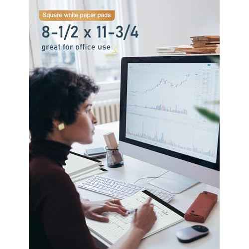 Graph Paper Pad 8.5 x 11, 24 Pack, 4x4 Graph Ruled, Grid Paper Pad 8-1/2" x 11", Blueprint Quadrille Pad, Easy Tears Off, Grid Pad Notebook 8.5 x 11, White 70 GSM Graft Paper, 30 Sheets/Pad