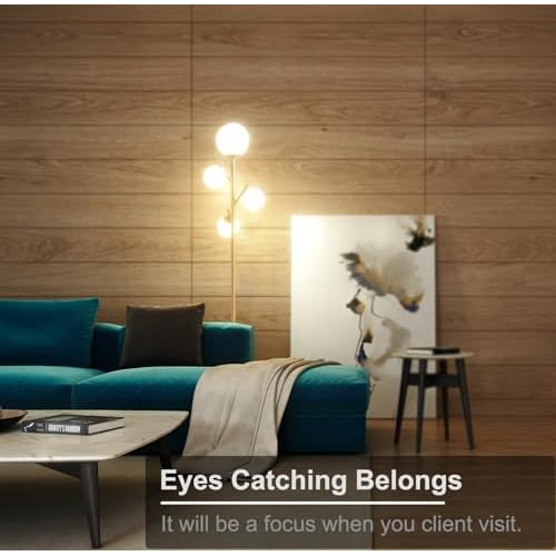 Fiqevs 4 Globe Gold Floor Lamp, Modern Sputnik Tree Standing Lamp with Frosted Glass Ball Lampshade & 3000K LED Bulbs, Mid Century Contemporary Tall Lamp for Living Room, Bedroom - Antique Brass