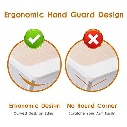 Amaredom Laptop Bed Desk Tray Bed Table, Foldable Portable Lap Desk Notebook Stand Reading Holder with Storage Drawer and Cup Holder for Eating Breakfast on Bed/Couch/Sofa-White Oak