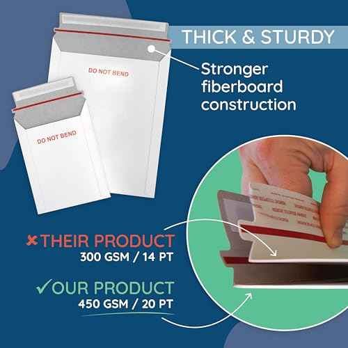 Blue Summit 50 Pack Photo Mailer 11x14 Cardboard Envelopes, Do Not Bend Rigid Mailers, Cardboard Envelopes for cards, For Paper Document, Photos, Pictures, and Magazine