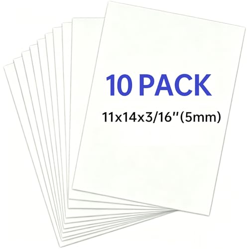 11x14 Inch Acid-Free Foam Boards - 10 Pack, 3/16" Thick for Art & Crafts