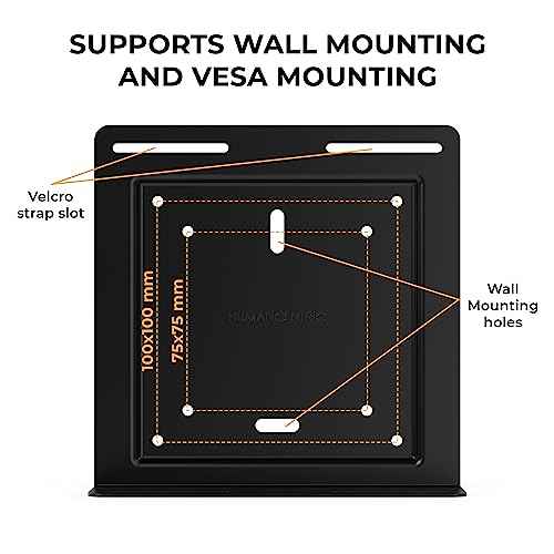 HumanCentric Universal Wall and VESA Mount, Adjustable Strap for Small Computers, UPS Units, Cable Boxes, Modems and Other Electronic Devices, Mounts on The Wall or Back of a Computer Monitor