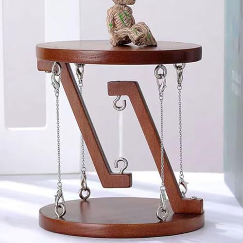 Tensegrity Table Toy - Solid Wood Desk Ornament with Stainless Steel Chain