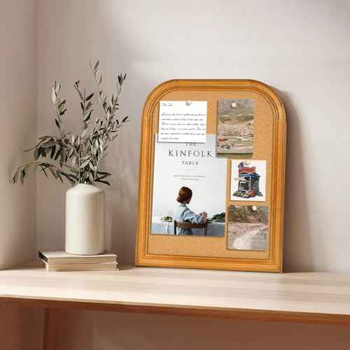 Cork Board for Walls, 17X13 inches Bulletin Board with Frame, Decorative Hanging Pin Board Vision Board Message Board for Office School Home Decor(2R&2S,4333,1p)