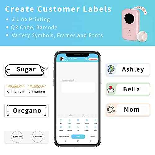 Label Maker, Compact and Portable Bluetooth Label Maker Machine with Tape, Wireless Mini Label Makers with Multiple Templates for Organizing Office Home
