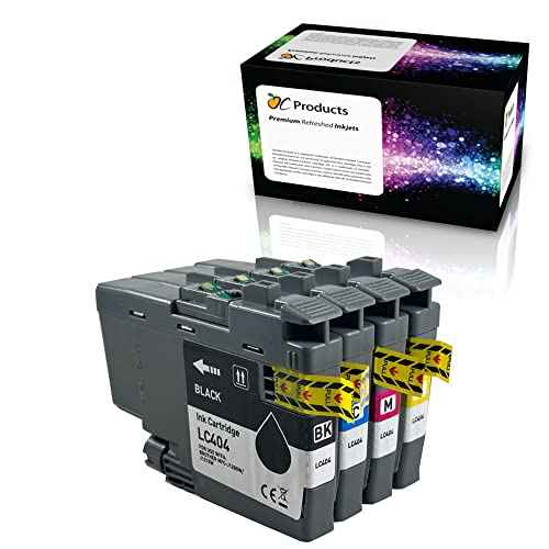 OCProducts Compatible Ink Cartridge Replacement for Brother LC404 4 Pack for DCP-J1200 MFC-J1205W MFC-J1215W (1 Black, 1 Cyan, 1 Magenta, 1 Yellow)