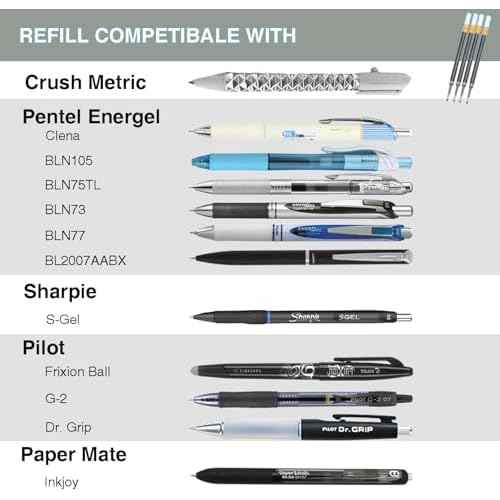 20 Pieces Gel Pen Refills Compatible with Pilot G2 Pens 0.7 Refills Black, Medium Point Ink Pen Refills for Click Pens