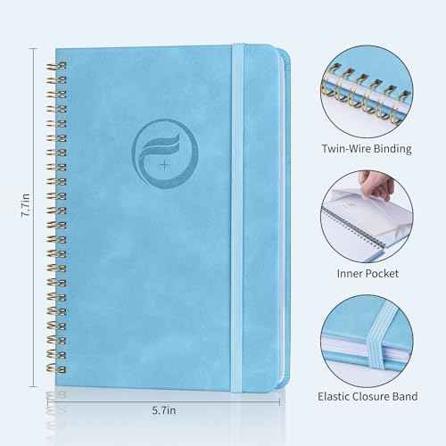 Address Book with Alphabetical Tabs-Address and Password Book for Seniors - Hardcover Spiral Bound Phone Book- Record Contacts,Website Login Passwords, Special Days -5.7" x 7.7", Blue