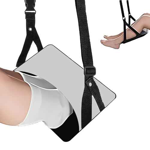 Airplane Foot Hammock Ajustable Foot Hammock for Plane Travel Comfort Travel Essentials Portable Airplane Foot Rest,Long Flight Accessories (Grey, 2 Pack)