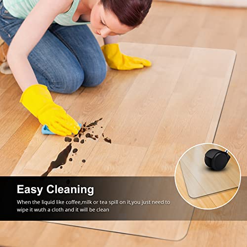 Kuyal 36" x 48" Office Chair Mat for Hard Floors - Rectangle, Anti-Slip, Eco PVC