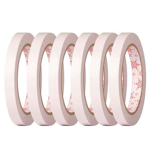 Little ELF Double Sided Gift Wrap Tape for Gift Wrapping, 6 Rolls of Adhesive, Easy Tear, Paper Backing, 1/2 inch x 65 feet per roll, Clear, Transparent, Christmas