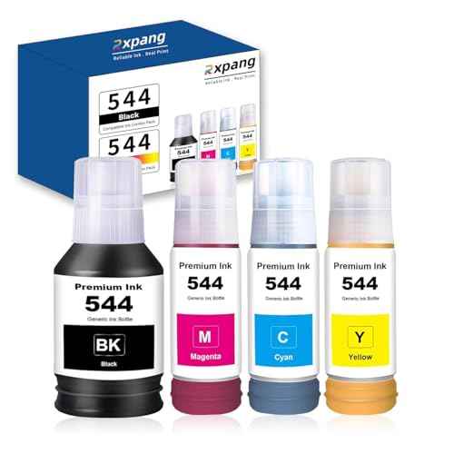 T544 544 Ink Refill Bottles Replacement for Eps 544 T544120 T544220 T544320 T544420 Ink Compatible with L1210 L1250 L3110 L3150 L3160 L3210 L3250 L3251 L3260 L5290 L5590 Printers(4 Pack)