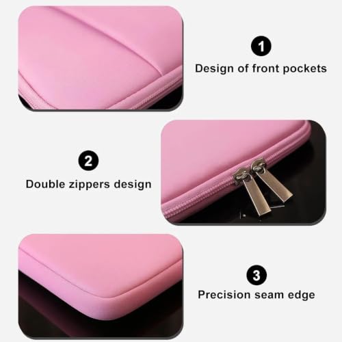 MasiBloom Bright Pink 13-inch Laptop Sleeve for MacBook Air/Pro with 2 Pockets