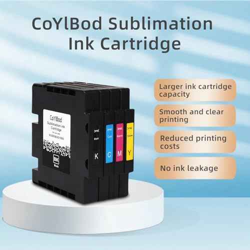Sublimation Ink Cartridge Latest Upgraded Chip Compatible for SG500 SG1000 Sawgrass Virtuoso SG500 SG1000 Printers£¨Black, Cyan, Magenta, Yellow£©