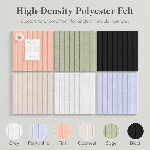 Lifewit 36x24 Oatmeal Felt Bulletin Board Set - 6 Pack Self-Adhesive Wall Display