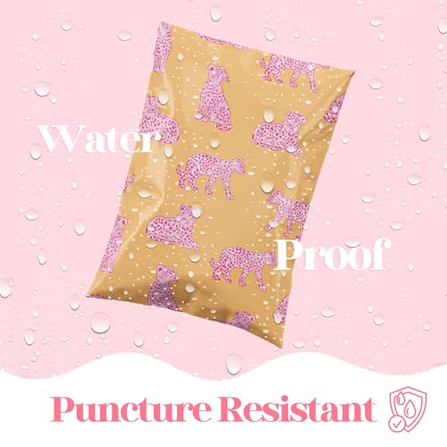Pink Leopard Poly Mailers 10x13 - 100 Pack | Pretty Package Store