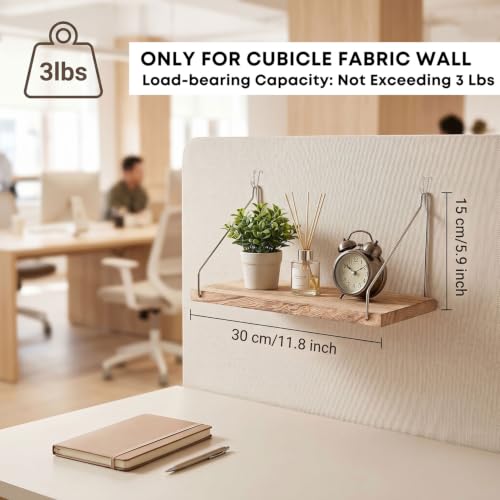 Onsogi 1 Pack Fabric Wall Cubicle Shelf with Hooks – Office Organizer & Storage for Work Decor