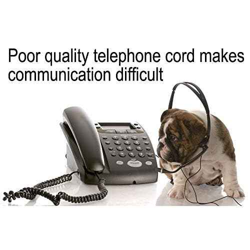 Comtrue Telephone Cord, Phone Cord,Handset Cord, Black, 2 Pack, Universally Compatible