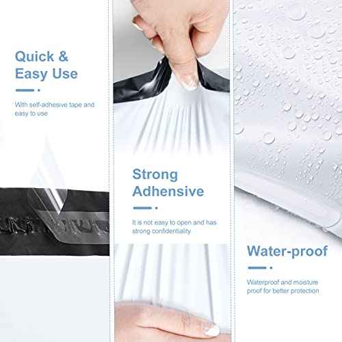 Metronic 300 Pcs Shipping Bags 14.5x19, Large Poly Mailers for Small Business Supplies, White Poly Bags for Clothing Packing Supplies, Strong Adhensive Self Seal Mailing Packing Bags Postal Bags