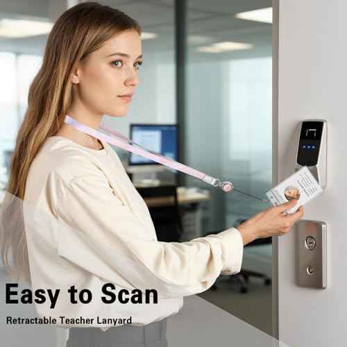 4 Pack Lanyards for Id Badges Retractable Badges Reels Marble Lanyard Teacher Lanyards with Waterproof Id Badge Holder for Cruise Ship Cards