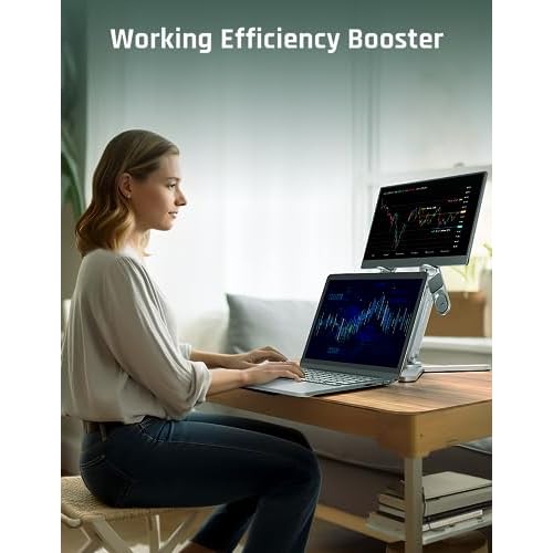 Laptop Stand with 360 Rotating Base, Computer Notebook Laptop Riser Metal Holder for Desk Collaborative Work, Fully Foldable for Easy Storage, Fits All MacBook, Laptops up to 16 inches