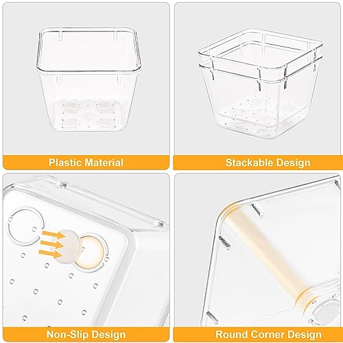 SMARTAKE 13-Piece Clear Drawer Organizer Set with Non-Slip Silicone Pads - 5 Sizes, Includes Variation 13 PCS / Clear