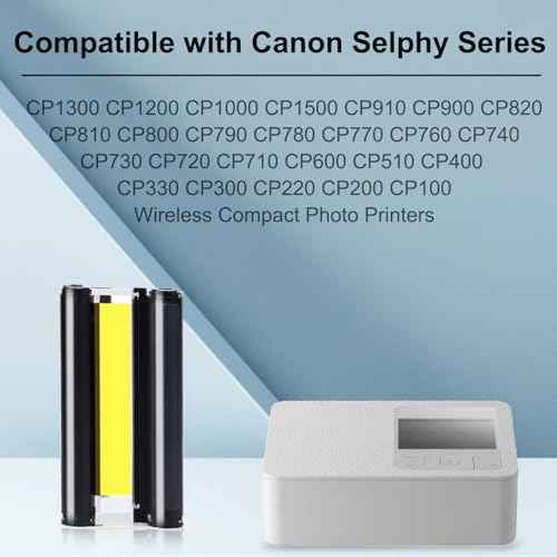 Compatible for Canon Selphy CP1500 Ink and Paper KP-108IN 3 Color Ink Cartridges & 108 Sheets 4x6 Photo Paper Glossy for Canon Selphy CP1300,CP1500,CP1500,CP1000, CP910, CP900 Compact Photo Printers